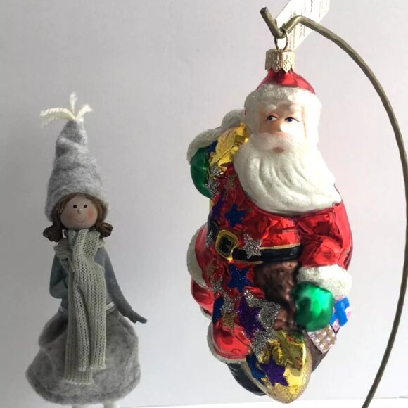 SALE Authentic Christopher Radko SANTA Claus on the Gold Moon Huge Glass Ornamnt - Picture 2 of 10